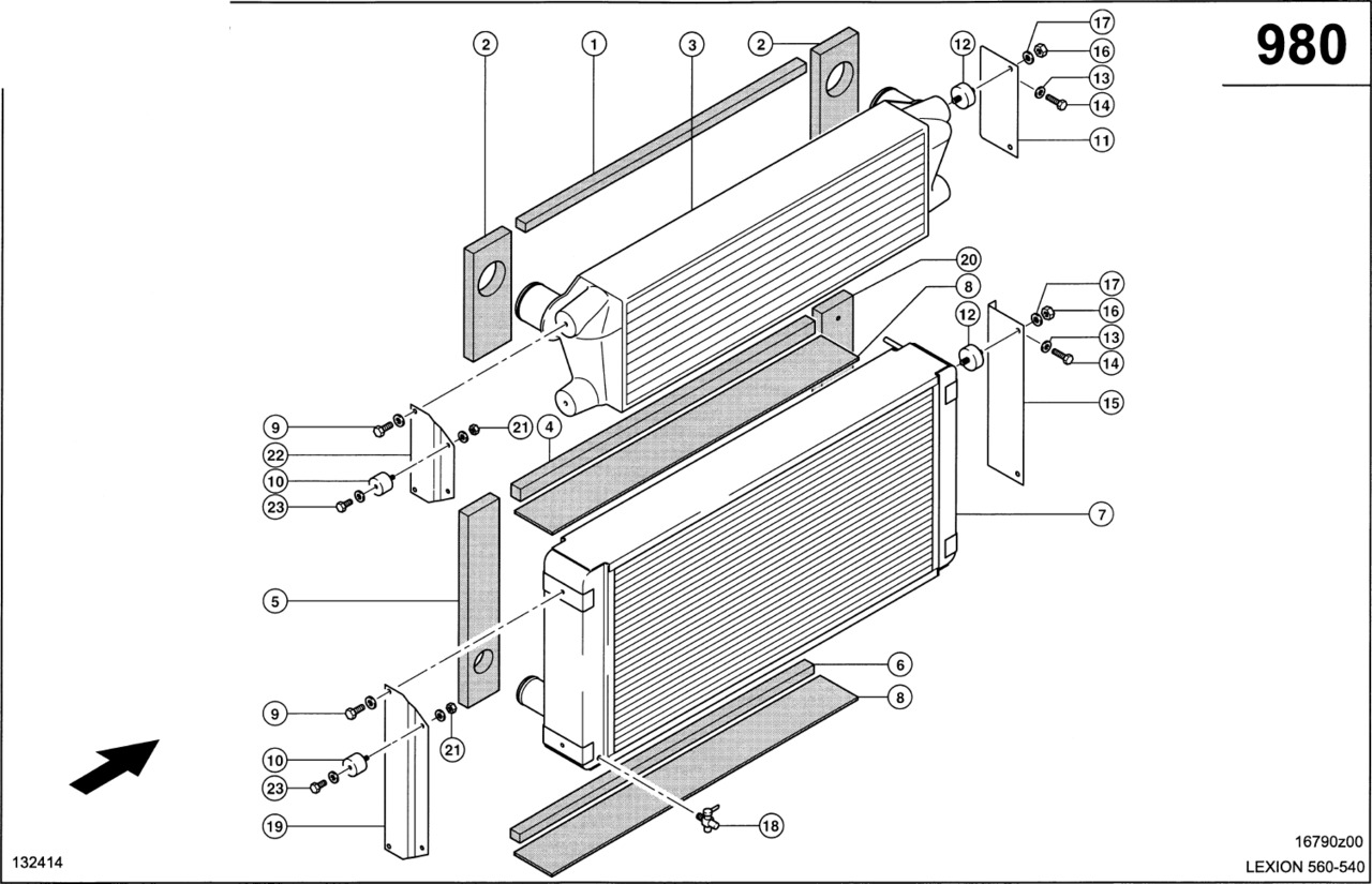 Claas Lexion 560 LL-CHŁODNICA  0007961020 (Silnik cat c9; układ chłodzenia) - Radiador para Cosechadora de granos: foto 1 Claas Lexion 560 LL-CHŁODNICA  0007961020 (Silnik cat c9; układ chłodzenia) - Radiador para Cosechadora de granos: foto 1