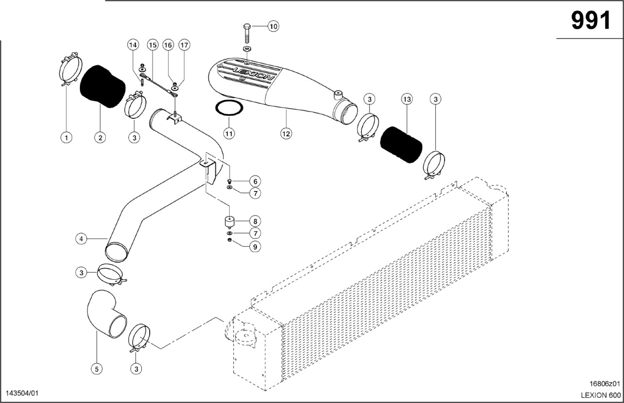 Claas Lexion 600 RURA POWIETRZA DOŁADOWANIA 0007987911 (Układ powietrza doładowania) - Tubo de admisión de aire para Cosechadora de granos: foto 1 Claas Lexion 600 RURA POWIETRZA DOŁADOWANIA 0007987911 (Układ powietrza doładowania) - Tubo de admisión de aire para Cosechadora de granos: foto 1