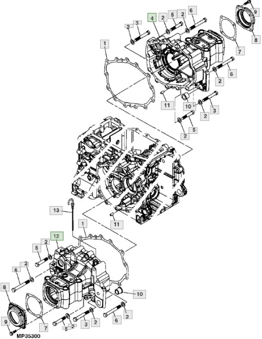 John Deere 3120 3320 3520 3720 - oś tylna obudowa LVU801517 - Eje posterior para Tractor: foto 1 John Deere 3120 3320 3520 3720 - oś tylna obudowa LVU801517 - Eje posterior para Tractor: foto 1