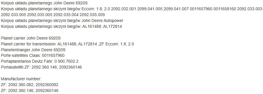 John Deere 6920S ZF 2092360082 Koło Planetarne Jarzmo Trzymak Satelit - Transmisión para Maquinaria agrícola: foto 3 John Deere 6920S ZF 2092360082 Koło Planetarne Jarzmo Trzymak Satelit - Transmisión para Maquinaria agrícola: foto 3