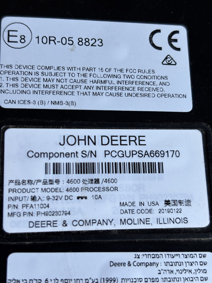 John Deere - sterownik moduł ECU PFA11004 - Unidad de control para Maquinaria agrícola: foto 2 John Deere - sterownik moduł ECU PFA11004 - Unidad de control para Maquinaria agrícola: foto 2