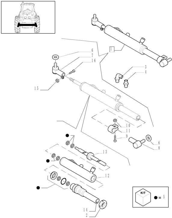 New Holland T6010 Zesp konca drazka ki 81864115 - Dirección para Tractor: foto 1 New Holland T6010 Zesp konca drazka ki 81864115 - Dirección para Tractor: foto 1
