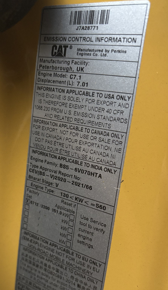 CAT Caterpillar Silnik C7.1 7.01 594-7561 5947561 6712/2200 151.0kW NOWY - Piezas de recambio para Maquinaria agrícola: foto 4 CAT Caterpillar Silnik C7.1 7.01 594-7561 5947561 6712/2200 151.0kW NOWY - Piezas de recambio para Maquinaria agrícola: foto 4