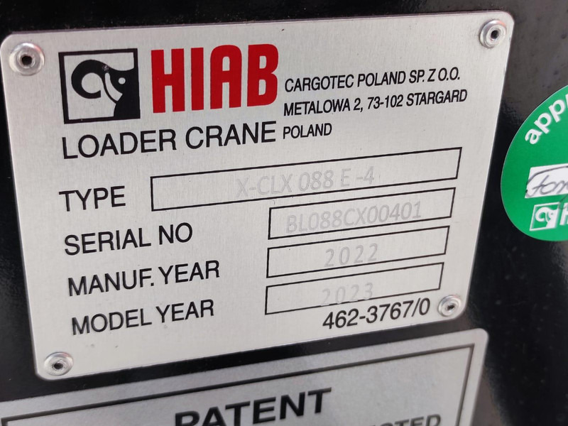 Grúa para camión para Camión nuevo Hiab X-CLX 088 E-4 NEW MANUAL CRANE: foto 9