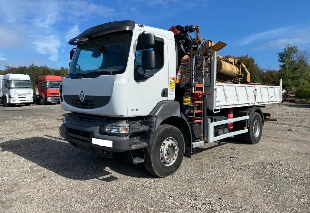 Renault KERAX 380 /Dźwig HDS Palfinger PK13001-K / / Retarder / Manual - Camión volquete: foto 1 Renault KERAX 380 /Dźwig HDS Palfinger PK13001-K / / Retarder / Manual - Camión volquete: foto 1