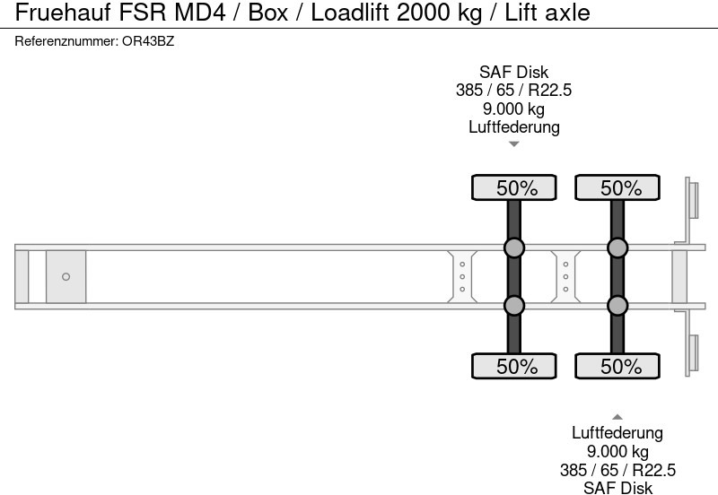 Semirremolque caja cerrada Fruehauf FSR MD4 / Box / Loadlift 2000 kg / Lift axle: foto 19 Semirremolque caja cerrada Fruehauf FSR MD4 / Box / Loadlift 2000 kg / Lift axle: foto 19