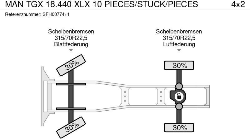 Cabeza tractora MAN TGX 18.440 XLX 10 PIECES/STUCK/PIECES: foto 14