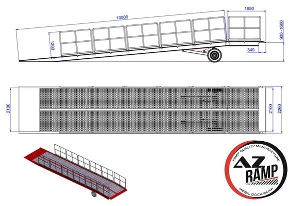 Rampa de carga nuevo AZ RAMP-EASY XL-12-RL . Mobil Loading Ramp  WIDE With Level Off, 12 t Capacity: foto 10