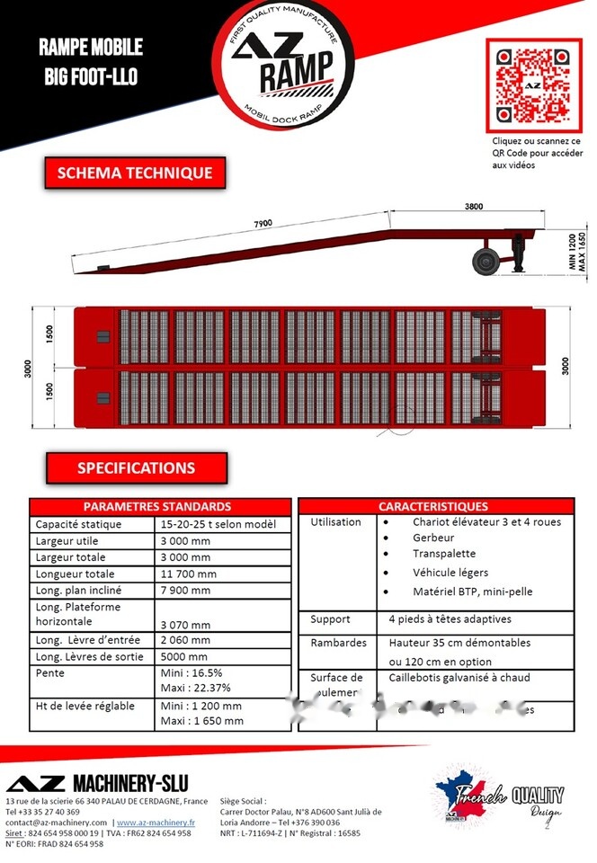AZ RAMP KING VERSION, BIG FOOT LLO 25T mobile loading ramp - Rampa de carga: foto 5 AZ RAMP KING VERSION, BIG FOOT LLO 25T mobile loading ramp - Rampa de carga: foto 5