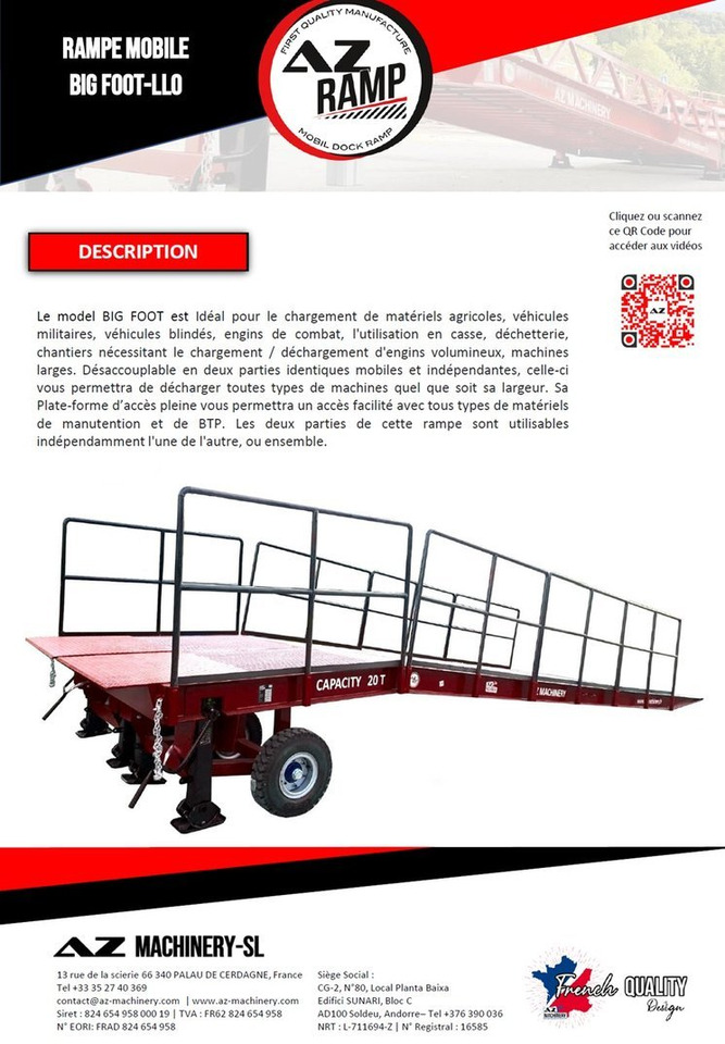 Large Mobile dock ramp, uncouplable AZ RAMP - KING VERSION, BIG FOOT L20 T-INOX - Rampa de carga: foto 2 Large Mobile dock ramp, uncouplable AZ RAMP - KING VERSION, BIG FOOT L20 T-INOX - Rampa de carga: foto 2
