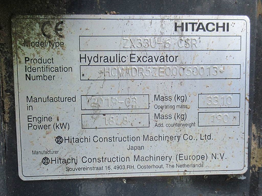 Miniexcavadora Hitachi ZX33U-6 Powertilt / Klima: foto 6