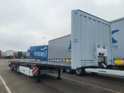Krone Plateau-Auflieger - Lenkachse + Stapleraufnahme - Semirremolque plataforma/ Caja abierta: foto 1 Krone Plateau-Auflieger - Lenkachse + Stapleraufnahme - Semirremolque plataforma/ Caja abierta: foto 1