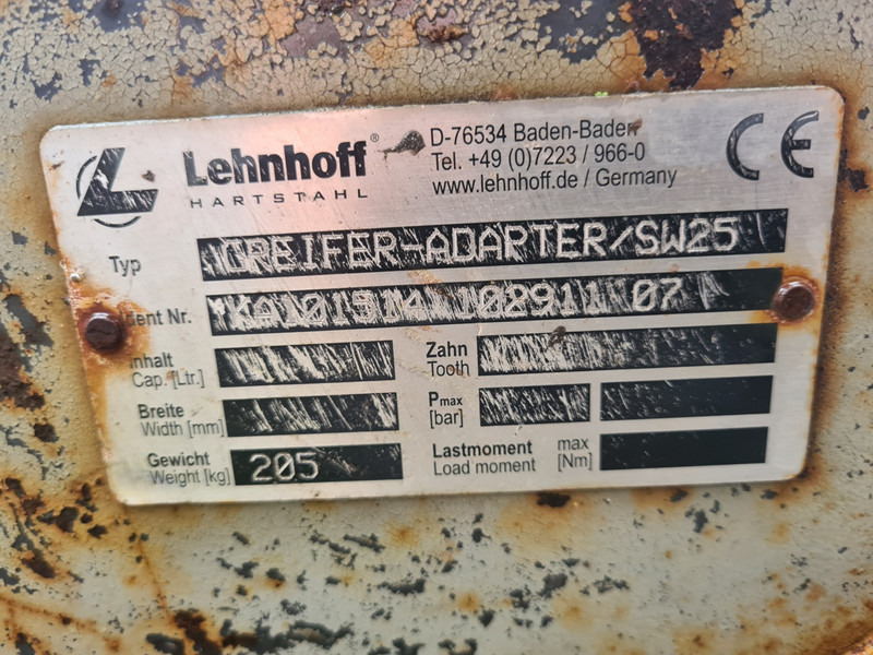 Adaptor plate lehnhoff sw25 - Acoplamiento rápido para Maquinaria de construcción: foto 5 Adaptor plate lehnhoff sw25 - Acoplamiento rápido para Maquinaria de construcción: foto 5