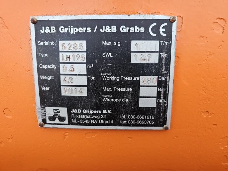 Jb clamshell 9500 liter sennebogen sennebogen liebherr lh fuchs mhl - Cuchara de mordazas para Maquinaria de construcción: foto 5 Jb clamshell 9500 liter sennebogen sennebogen liebherr lh fuchs mhl - Cuchara de mordazas para Maquinaria de construcción: foto 5