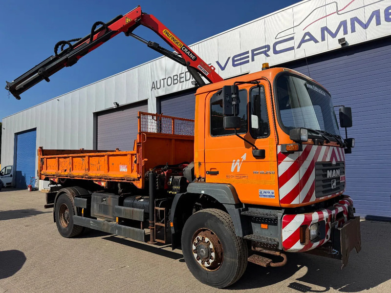 Camión volquete, Camión grúa MAN ME18.250 **4x4-TIPPER+PALFINGER PK8500-BELGIAN TRUCK**: foto 18