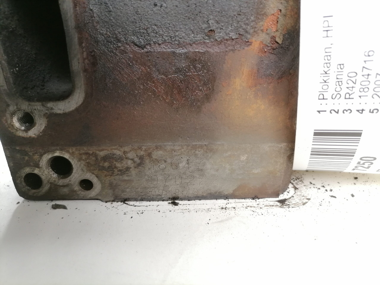 Scania Cylinder head, HPI 1804716 - Cabezal de bloque para Camión: foto 5 Scania Cylinder head, HPI 1804716 - Cabezal de bloque para Camión: foto 5