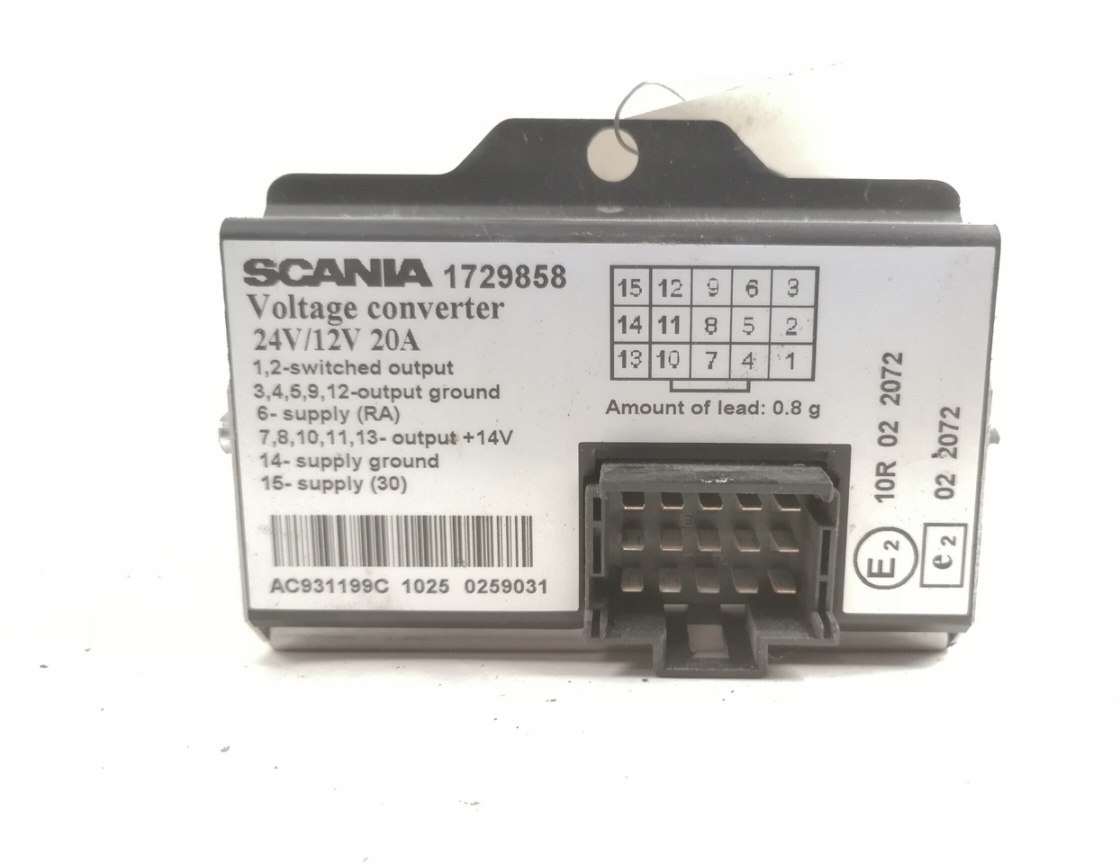 Scania Voltage converter 1729858 - Sistema eléctrico para Camión: foto 2 Scania Voltage converter 1729858 - Sistema eléctrico para Camión: foto 2