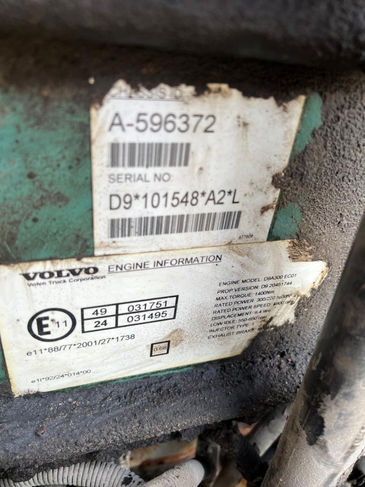 Motor para Camión Volvo Volvo mootor D9A300 1638746: foto 7 Motor para Camión Volvo Volvo mootor D9A300 1638746: foto 7
