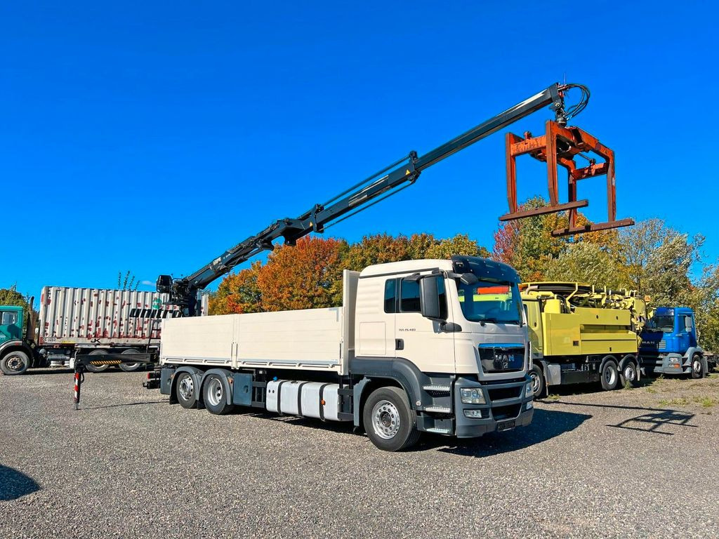 Camión grúa, Camión caja abierta MAN 26.480 6X2 Baustoff mit Kran HIAB Top Zustand: foto 9
