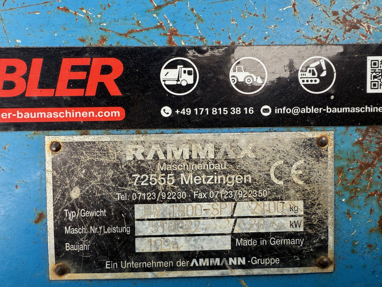 Rodillo Rammax RW1800 SPT Erdbauwalze mit Schild: foto 14