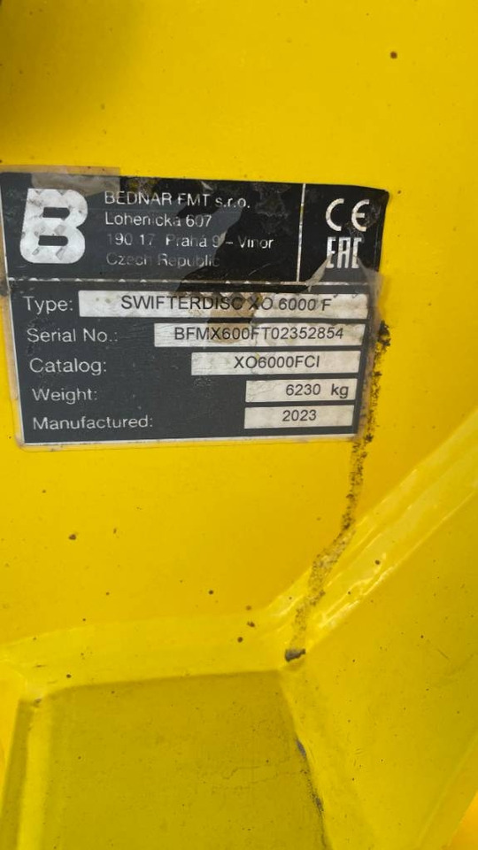 Bednar Swifterdisc XO 6000 F - Rastras: foto 2 Bednar Swifterdisc XO 6000 F - Rastras: foto 2