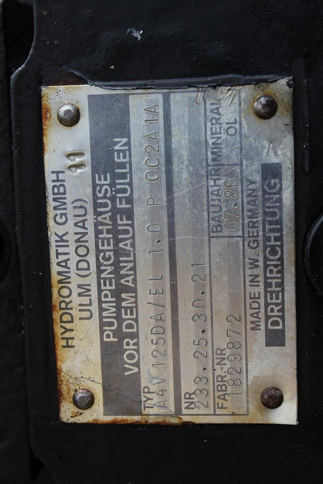 Bomba hidráulica para Maquinaria de construcción Hydromatik A 4 V125: foto 8 Bomba hidráulica para Maquinaria de construcción Hydromatik A 4 V125: foto 8