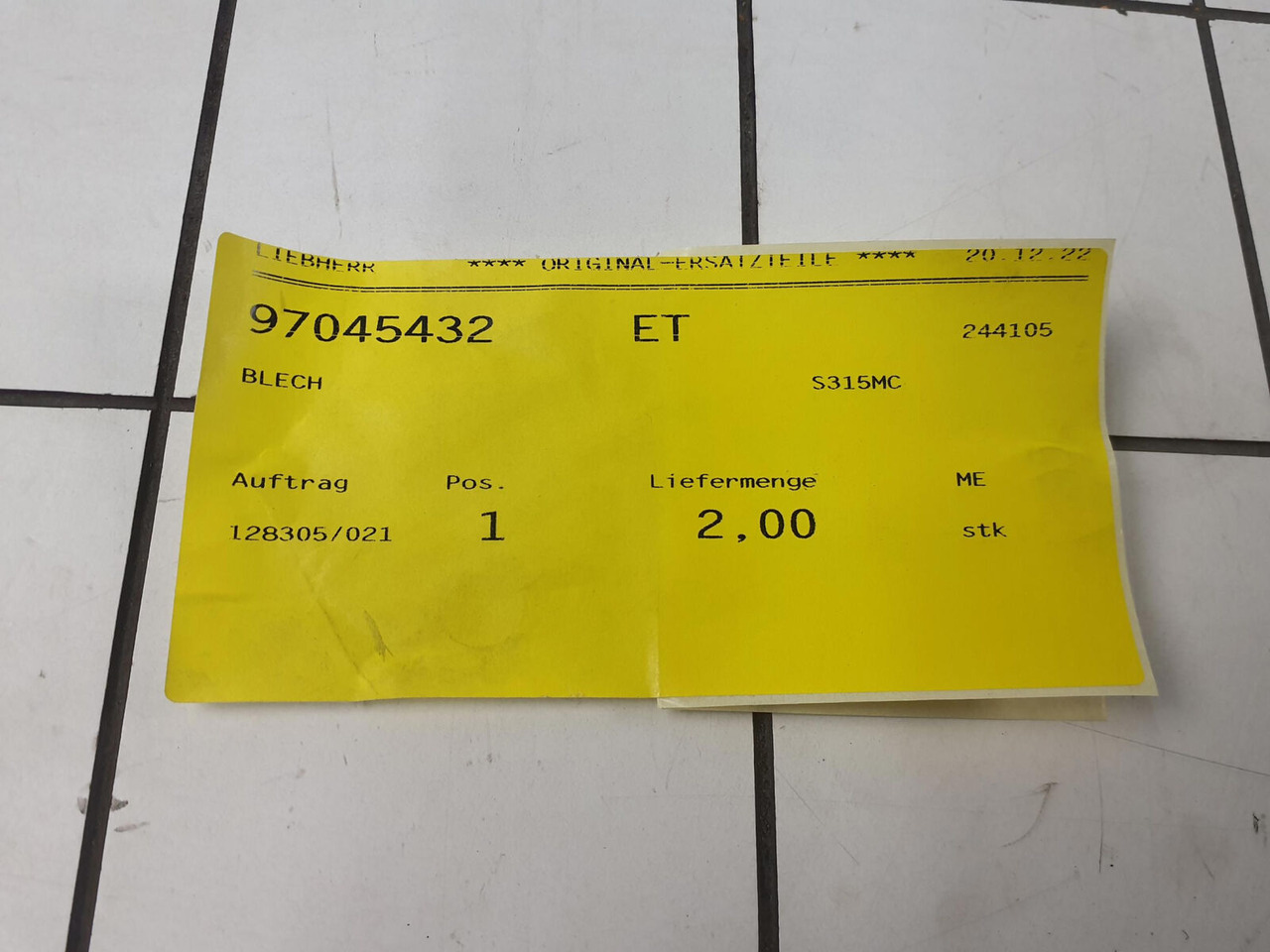 Liebherr LTM 1750-9.1 plate 4X300X465 - Piezas de recambio para Grúa: foto 5 Liebherr LTM 1750-9.1 plate 4X300X465 - Piezas de recambio para Grúa: foto 5