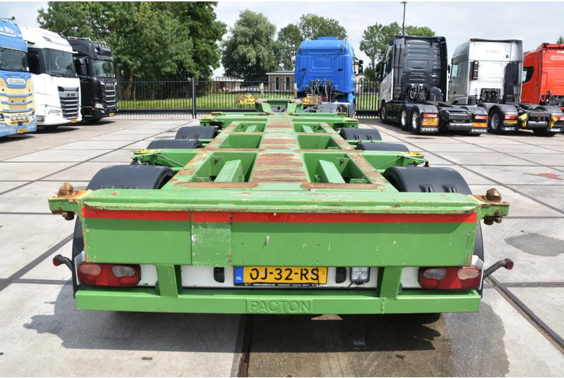 Pacton T3-010 - 2 LIFT AXLES - DRUM BRAKES - BPW AXLES - 2 x EXTENDABLE - GOOD CONDITION - - Semirremolque portacontenedore/ Intercambiable: foto 3 Pacton T3-010 - 2 LIFT AXLES - DRUM BRAKES - BPW AXLES - 2 x EXTENDABLE - GOOD CONDITION - - Semirremolque portacontenedore/ Intercambiable: foto 3