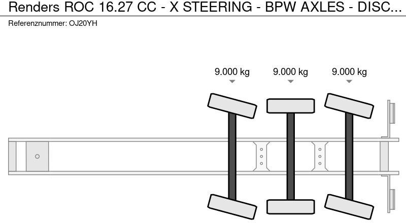 Semirremolque portacontenedore/ Intercambiable Renders ROC 16.27 CC - X STEERING - BPW AXLES - DISC BRAKES -: foto 6