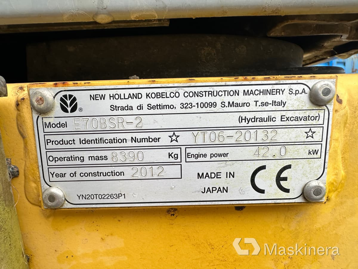 Excavadora de cadenas Grävmaskin New Holland Kobelco E70BSR-2: foto 43