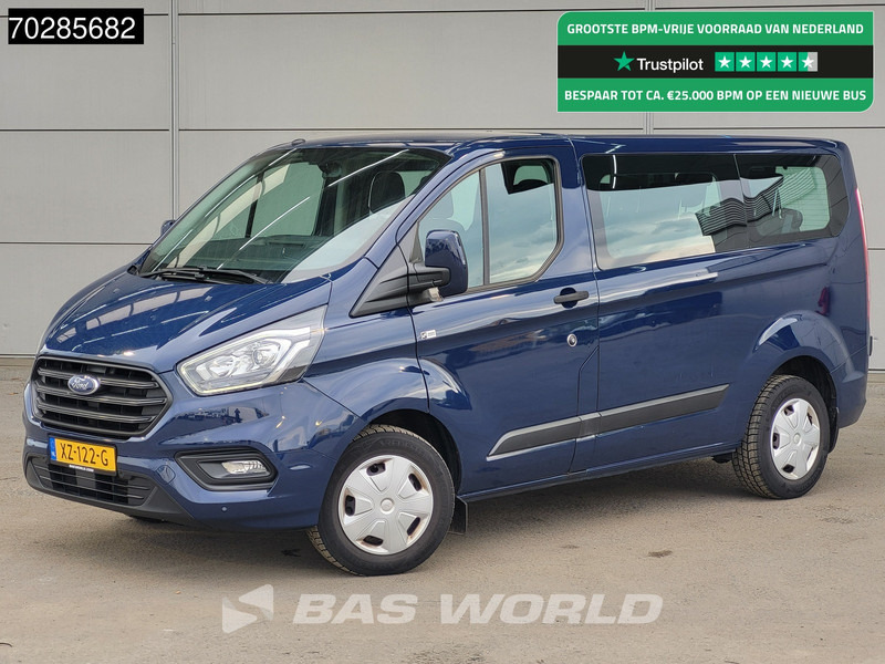 Minibús, Furgoneta de pasajeros Ford Transit Custom 130PK Personenvervoer incl. BPM/ex. BTW 9 Persoons Taxi TV LED Airco Cruise Parkeersensoren Euro6 Passenger Transport Kombi Tour: foto 1