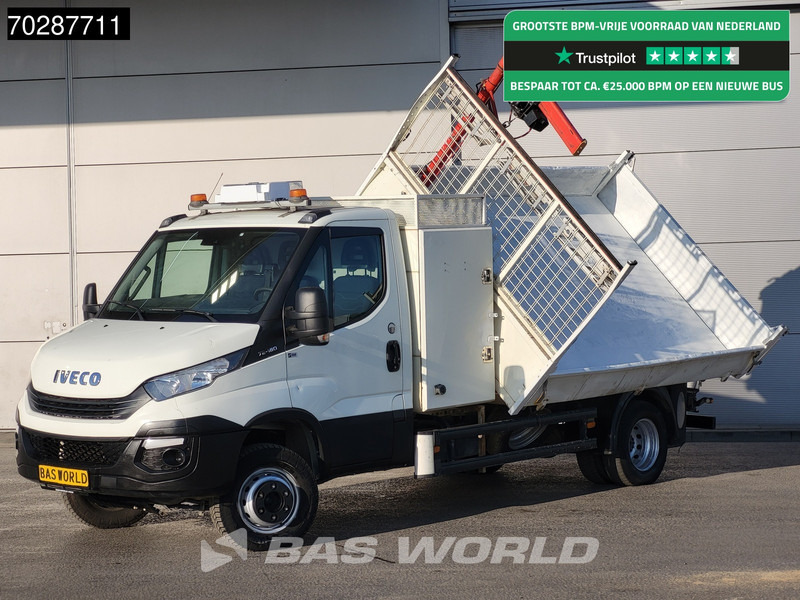 Iveco Daily 70C18 3.0L Driezijdige Kipper 500KG Kraan Kraanwagen Open Laadbak 3,5t Trekhaak Airco Cruise Euro6 Kraan Crane Kranwagen Kipper - Furgoneta basculante: foto 1 Iveco Daily 70C18 3.0L Driezijdige Kipper 500KG Kraan Kraanwagen Open Laadbak 3,5t Trekhaak Airco Cruise Euro6 Kraan Crane Kranwagen Kipper - Furgoneta basculante: foto 1