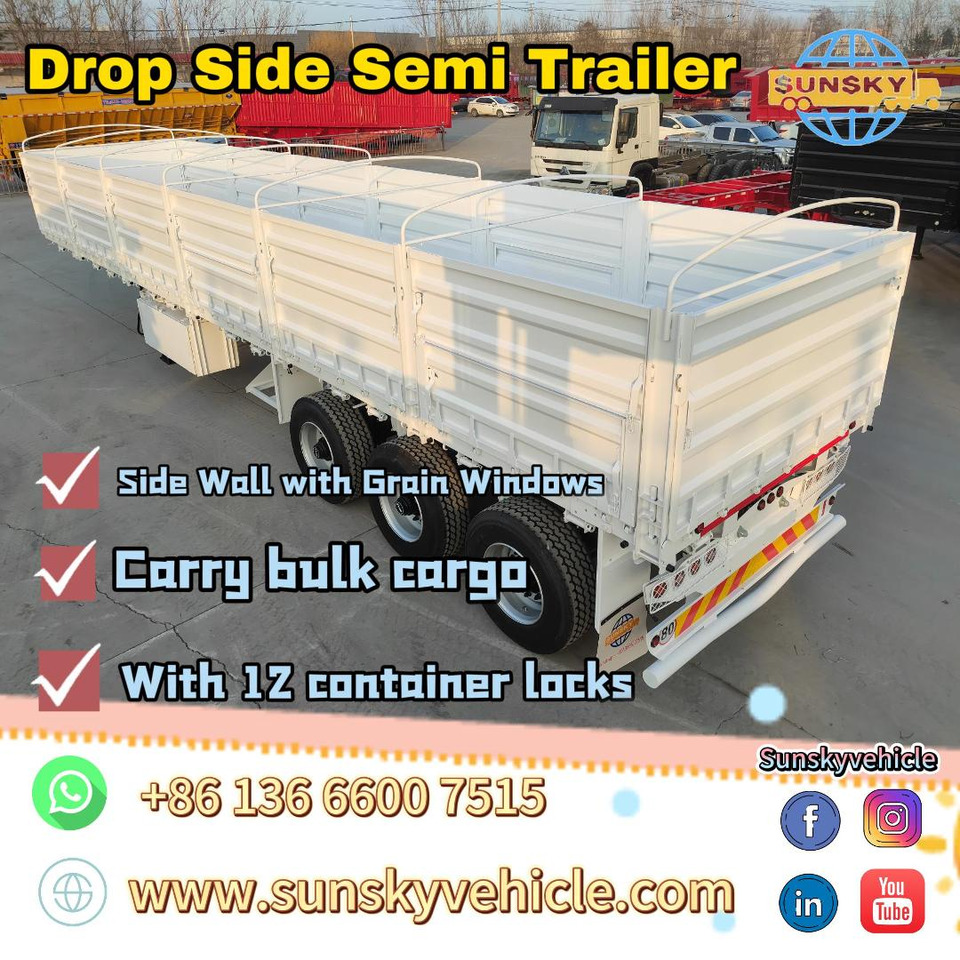 SUNSKY Drop Side semi trailer - Semirremolque plataforma/ Caja abierta: foto 4 SUNSKY Drop Side semi trailer - Semirremolque plataforma/ Caja abierta: foto 4