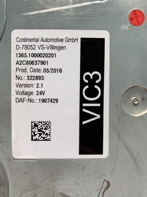 DAF EURO 6 VIC 3 2.1907429, 230520 DAF XF 106 truck - Unidad de control para Camión: foto 2 DAF EURO 6 VIC 3 2.1907429, 230520 DAF XF 106 truck - Unidad de control para Camión: foto 2