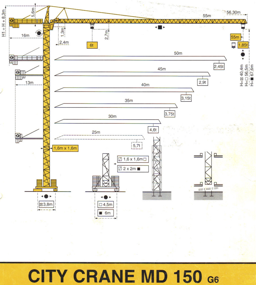 POTAIN MD 150 - Grúa torre: foto 1 POTAIN MD 150 - Grúa torre: foto 1