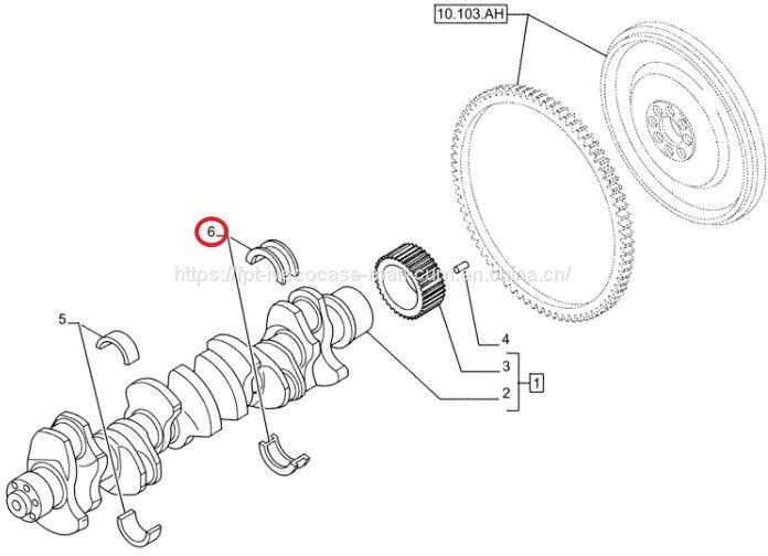 FPT IVECO CASE Cursor11 F3GFE613A B001 5801863562 Crankshaft tile with thrust plate 8099140/8099141 - Cigüeñal para Camión: foto 4 FPT IVECO CASE Cursor11 F3GFE613A B001 5801863562 Crankshaft tile with thrust plate 8099140/8099141 - Cigüeñal para Camión: foto 4