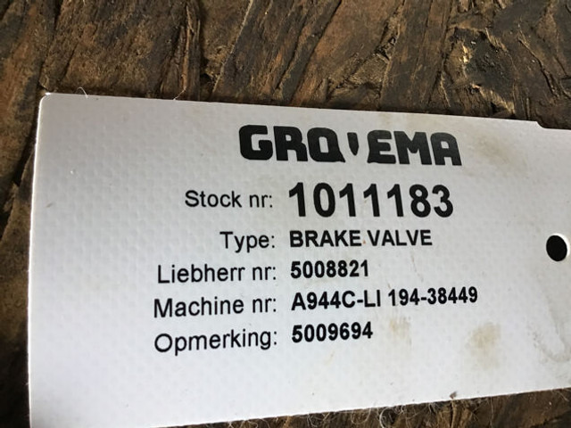 Liebherr Brake Valve - Válvula: foto 4 Liebherr Brake Valve - Válvula: foto 4