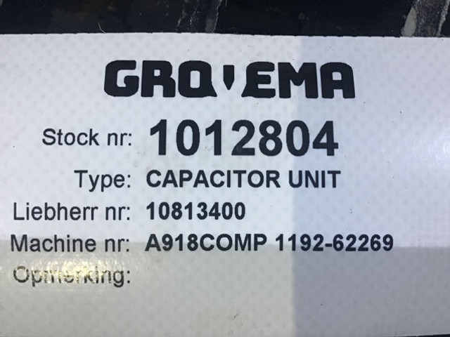Liebherr Capacitor Unit - Pieza de aire acondicionado: foto 2 Liebherr Capacitor Unit - Pieza de aire acondicionado: foto 2