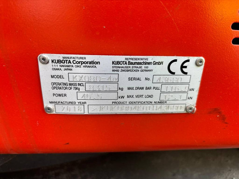 Kubota KX 080-4 - Miniexcavadora: foto 5 Kubota KX 080-4 - Miniexcavadora: foto 5