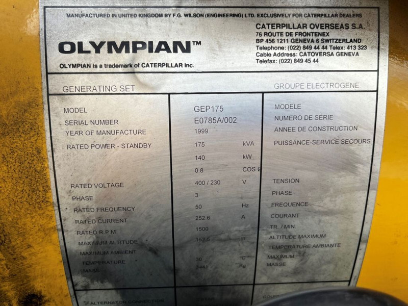 Caterpillar Olympian GEP175 175kVA - Generador industriale: foto 4 Caterpillar Olympian GEP175 175kVA - Generador industriale: foto 4