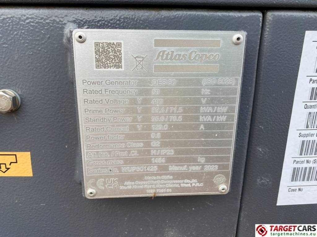 Generador industriale Atlas Copco QES80 Diesel 90KVA Generator 400/230V Unusde: foto 10 Generador industriale Atlas Copco QES80 Diesel 90KVA Generator 400/230V Unusde: foto 10