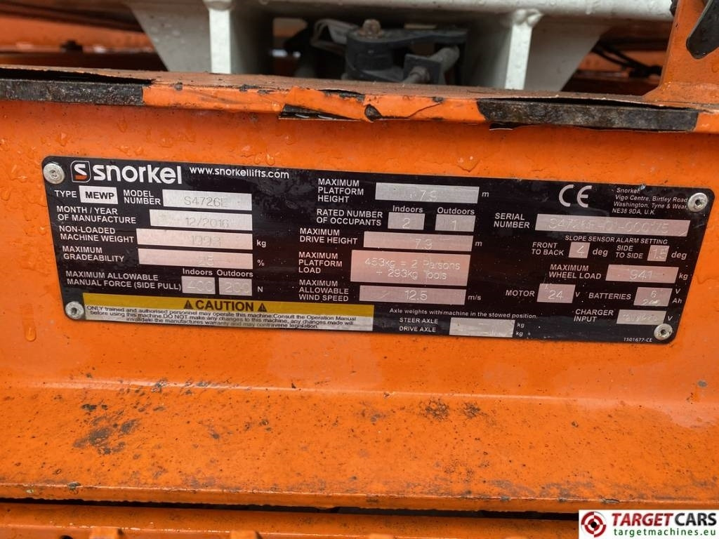 Plataforma de tijeras Snorkel S4726E Electric Scissor Work Lift 980cm: foto 10