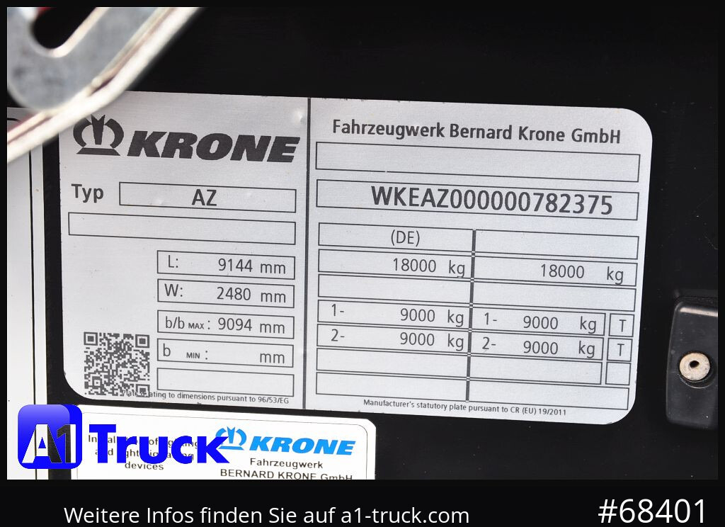 Remolque portacontenedore/ Intercambiable KRONE 3 er Paket Standard BDF, Bj  2017  SAF Achse: foto 8
