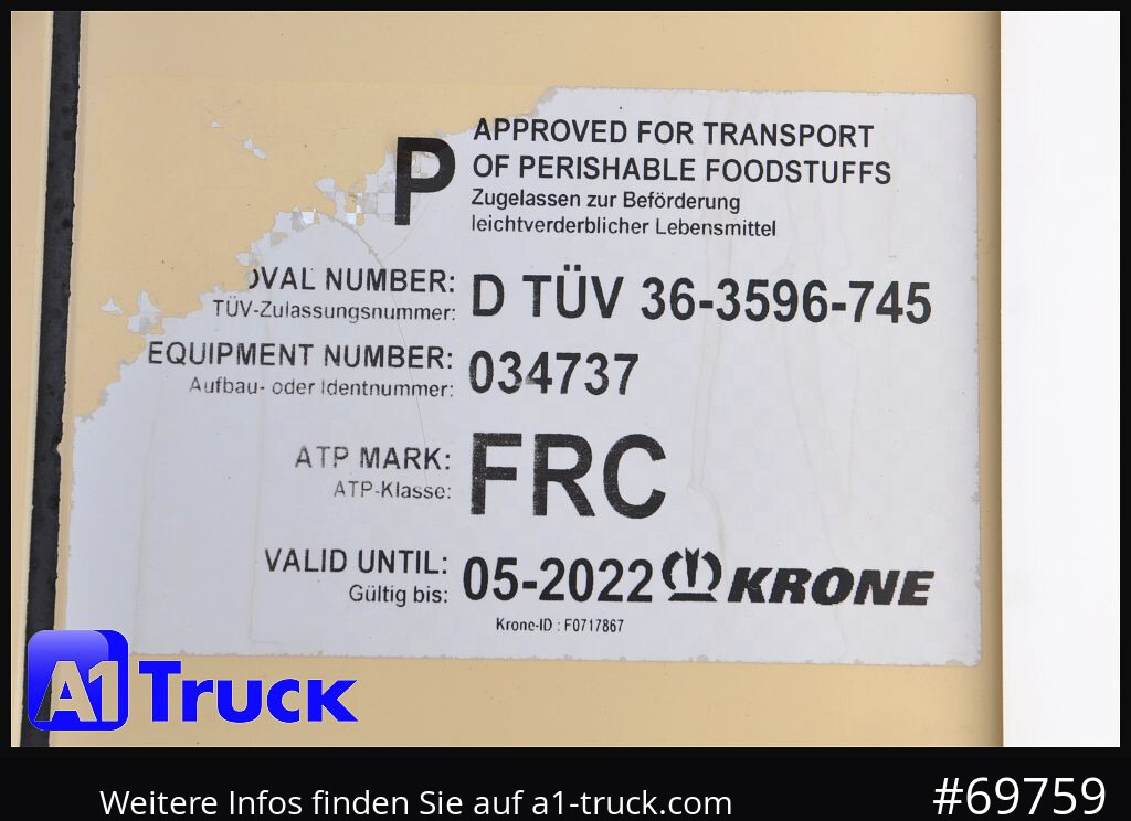 Semirremolque frigorífico KRONE SDR 27 Carrier 1950 Mt. Doppelstock Lift,: foto 15