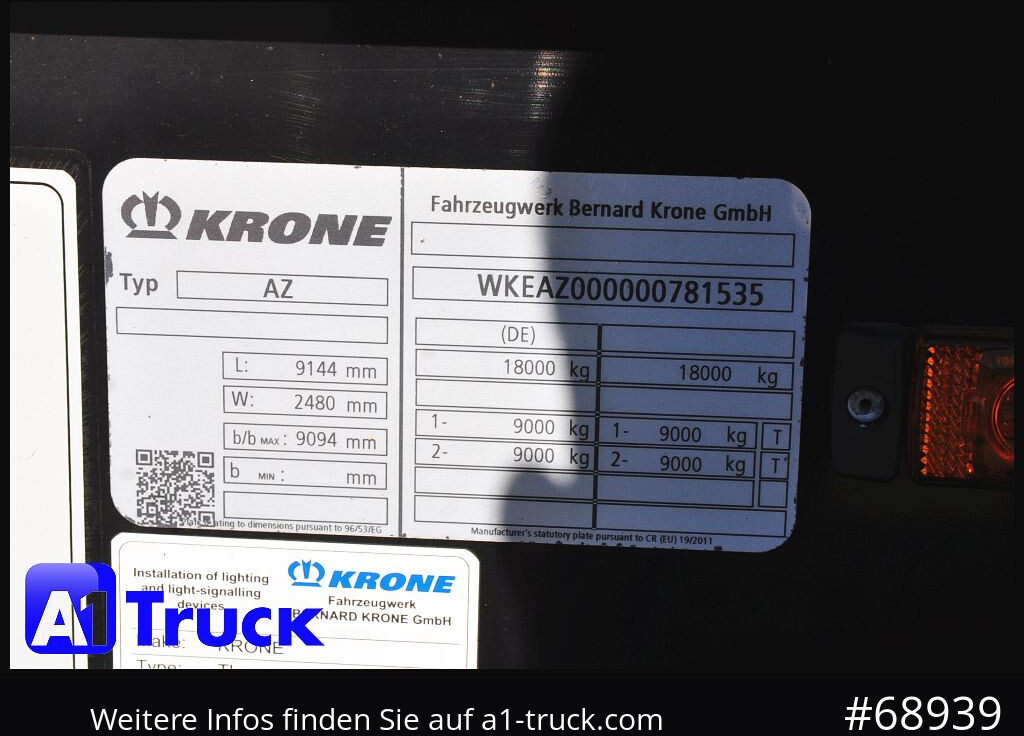 Remolque portacontenedore/ Intercambiable KRONE Standard BDF Anhänger für 7,45 WB, 1 Vorbesitzer: foto 8