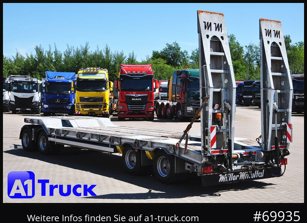 Remolque góndola rebajadas para transporte de equipos pesados MUELLER-MITTELTAL T4 Profi, 4 achs Tieflader, hydr. Rampen,: foto 11