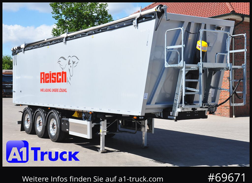 REISCH RHKS, Alu-Kippmulde 52m³, Kombitüren, Alufelgen, Liftachse, - Semirremolque volquete: foto 1 REISCH RHKS, Alu-Kippmulde 52m³, Kombitüren, Alufelgen, Liftachse, - Semirremolque volquete: foto 1