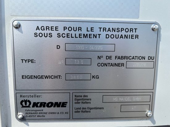 Remolque portacontenedore/ Intercambiable nuevo Krone Kühlwechselpritsche Cool Box TK T-800R, 7.30 Meter, Neu: foto 8 Remolque portacontenedore/ Intercambiable nuevo Krone Kühlwechselpritsche Cool Box TK T-800R, 7.30 Meter, Neu: foto 8