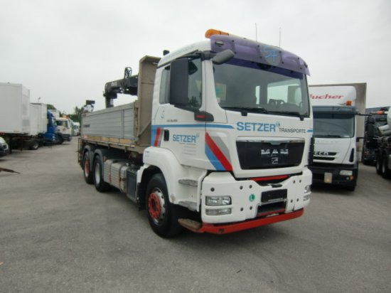 MAN TGS 26.400 3-Seitenkipper, 6x2-2 Lenkachse HIAB 144ES -3DUO - Camión volquete, Camión grúa: foto 3 MAN TGS 26.400 3-Seitenkipper, 6x2-2 Lenkachse HIAB 144ES -3DUO - Camión volquete, Camión grúa: foto 3