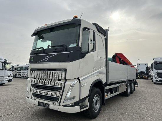 Volvo FH 500 6X2 Euro6, Retarder, Pritsche, Palfinger PK22002-EH - Camión caja abierta, Camión grúa: foto 1 Volvo FH 500 6X2 Euro6, Retarder, Pritsche, Palfinger PK22002-EH - Camión caja abierta, Camión grúa: foto 1